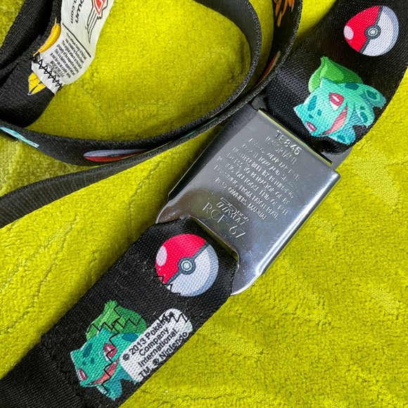 Buckle-Down Pokemon Poke Balls and Starters Seatbelt Belt Made in USA 2013 - Picture 5 of 8